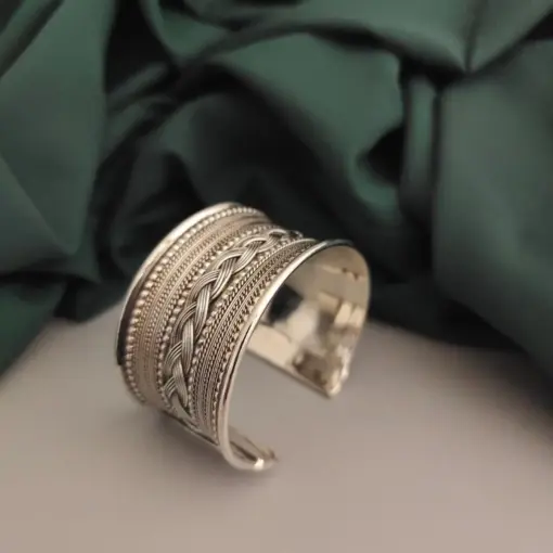 REYANA Oxidized Silver Handcuff Bangle REYANA Oxidized Silver Handcuff Bangle