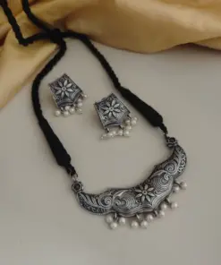 AMARA Silver Replica Necklace Earrings Set