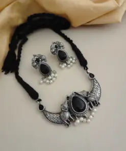 LIORA Silver Replica Necklace Earrings Set