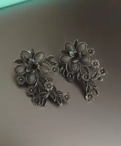 TWINKLE Silver Replica Brass Flower Stud Earrings