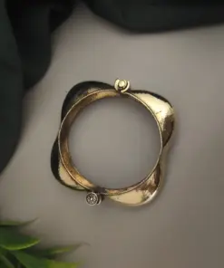 MYRA Gold Plated Oxidized Bangle