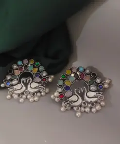 RUSA Peacock Oxidised Stud Earrings RUSA Peacock Oxidised Stud Earrings