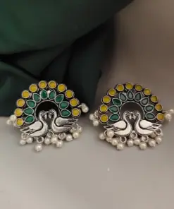 RUSA Peacock Oxidised Stud Earrings RUSA Peacock Oxidised Stud Earrings