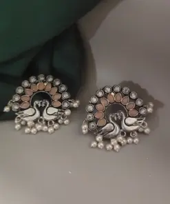 RUSA Peacock Oxidised Stud Earrings RUSA Peacock Oxidised Stud Earrings