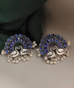 RUSA Peacock Oxidised Stud Earrings RUSA Peacock Oxidised Stud Earrings