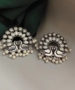 RUSA Peacock Oxidised Stud Earrings RUSA Peacock Oxidised Stud Earrings