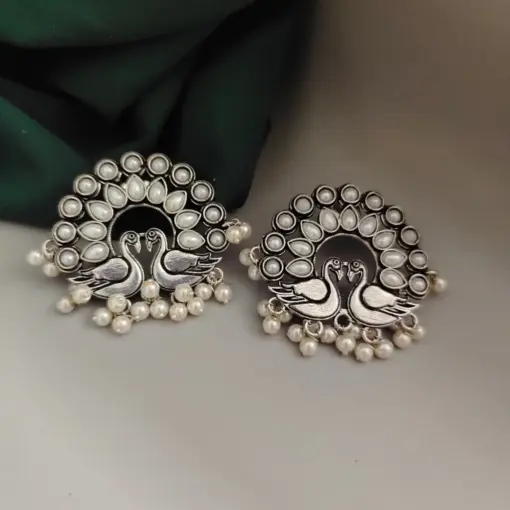 RUSA Peacock Oxidised Stud Earrings RUSA Peacock Oxidised Stud Earrings