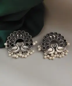 RUSA Peacock Oxidised Stud Earrings RUSA Peacock Oxidised Stud Earrings