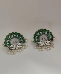 RUSA Peacock Oxidised Stud Earrings RUSA Peacock Oxidised Stud Earrings