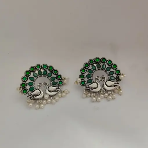 RUSA Peacock Oxidised Stud Earrings RUSA Peacock Oxidised Stud Earrings