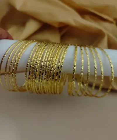 KAVERI Oxidised Golden Bangles Set of 24 Pc