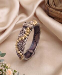 silver replica dual tone screw openable sunbrust bangle glamaya